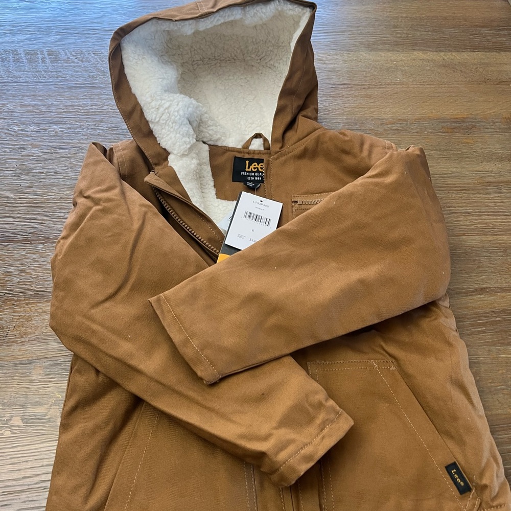 New Lee boys canvas fleece lined jacket